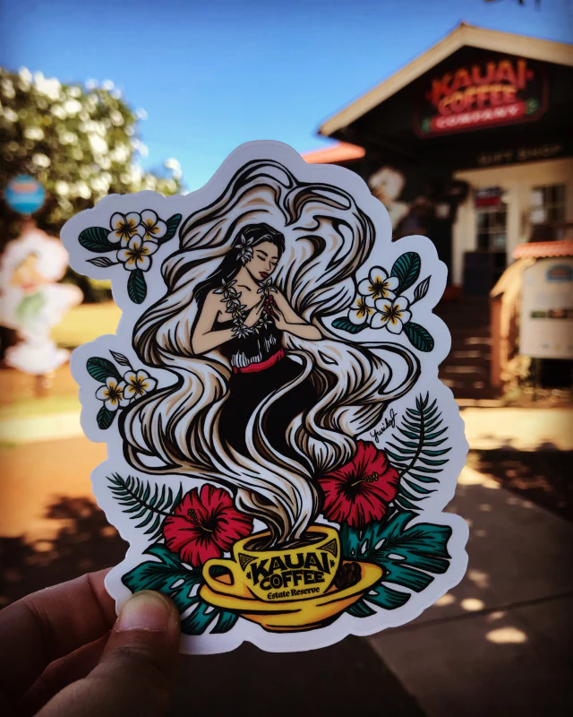 Kauai Coffee Hula Girl Sticker - Image 5